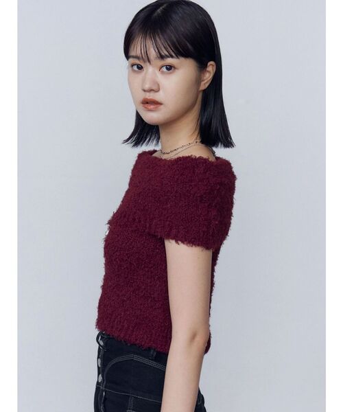 EMODA(エモダ)の「カールシャギーパールニットタンクトップ(ニット/セーター・レディース・ネイビー/レッド/ブラック・FREE)」の10枚目の写真