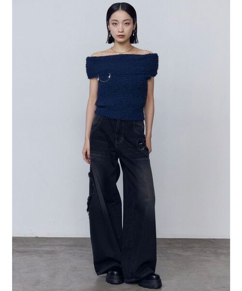 EMODA(エモダ)の「カールシャギーパールニットタンクトップ(ニット/セーター・レディース・ネイビー/レッド/ブラック・FREE)」の15枚目の写真