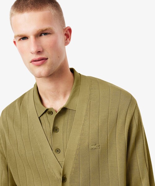 LACOSTE（ラコステ）の「ハイゲージリブニットカーディガン（カーディガン/ボレロ・メンズ・ホワイト・2/4/3/5）」の6枚目の写真