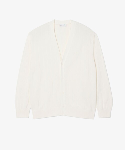 LACOSTE（ラコステ）の「ハイゲージリブニットカーディガン（カーディガン/ボレロ・メンズ・ホワイト・2/4/3/5）」の4枚目の写真