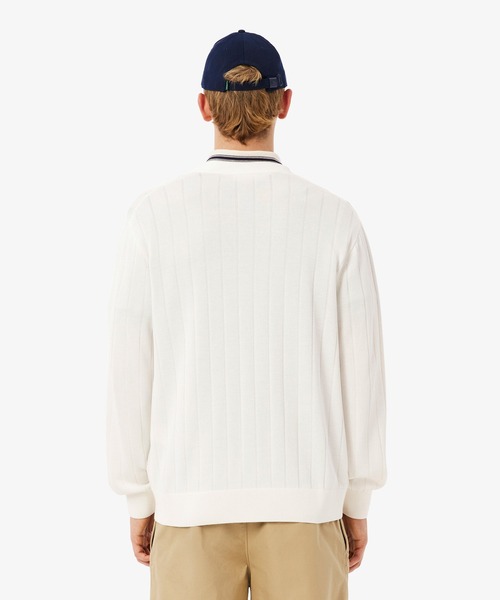 LACOSTE（ラコステ）の「ハイゲージリブニットカーディガン（カーディガン/ボレロ・メンズ・ホワイト・2/4/3/5）」の2枚目の写真