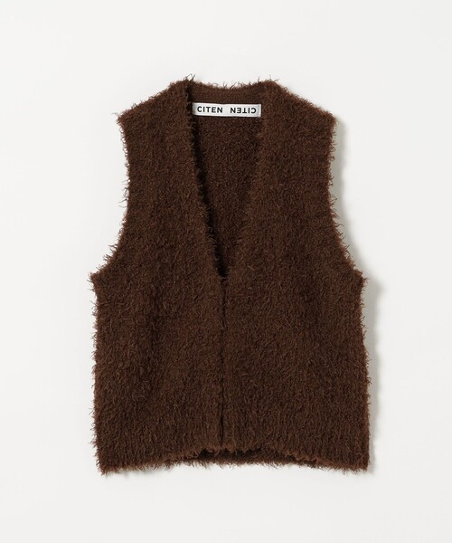 CITEN（シテン）の「＜CITEN＞シャギーニットベスト（ベスト・レディース・ダークブラウン/ネイビー/オフホワイト・FREE）」の14枚目の写真