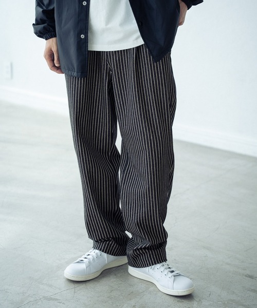 RATTLE TRAP(ラトルトラップ)の「ストレッチヒッコリーワンタックワイドテーパードパンツ(その他パンツ・メンズ・ブラック/ネイビー・M/L)」の15枚目の写真