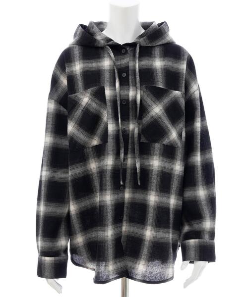 INGNI(イング)の「【WEB限定】フードビッグチェックシャツ(シャツ/ブラウス・レディース・ワイン系8/ホワイト系9/ブラック系・M)」の20枚目の写真