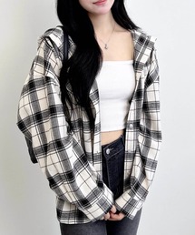 【WEB限定】フードビッグチェックシャツ