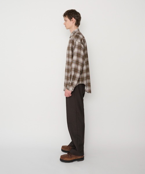 JOHN MASON SMITH（ジョンメイソンスミス）の「JOHN MASON SMITH COTTON RAYON SILK PRINT CHECK REGULAR SHIRT (25WSH-#914SC)（シャツ/ブラウス・メンズ・ブラウン・MEDIUM/LARGE）」の4枚目の写真