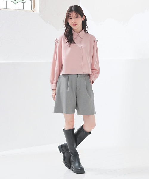 Honeys(ハニーズ)の「肩リボンシャツ(シャツ/ブラウス・レディース・ホワイト/ピンク/チャコール/ブラック・M/L/S)」の10枚目の写真