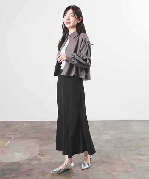 Honeys(ハニーズ)の「肩リボンシャツ(シャツ/ブラウス・レディース・ホワイト/ピンク/チャコール/ブラック・M/L/S)」の14枚目の写真