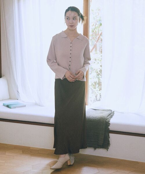 earth music&ecology（アースミュージックアンドエコロジー）の「襟付きニットカーディガン（カーディガン/ボレロ・レディース・ブラック/ピンク/ボルドー・FREE）」の12枚目の写真