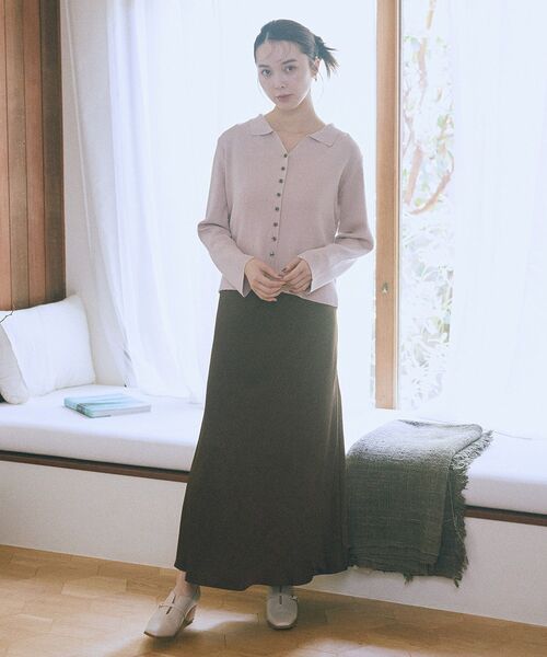 earth music&ecology（アースミュージックアンドエコロジー）の「襟付きニットカーディガン（カーディガン/ボレロ・レディース・ブラック/ピンク/ボルドー・FREE）」の13枚目の写真