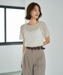 STYLE DELI（スタイルデリ）の「【LUXE】バブルカットソーの端っこメロウTシャツ（Tシャツ/カットソー）」