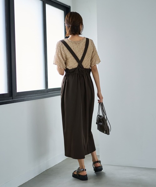 STYLE DELI（スタイルデリ）の「【LUXE】バブルカットソーの端っこメロウTシャツ（Tシャツ/カットソー・レディース・ブラック/アイボリー/ベージュ系・FREE）」の14枚目の写真