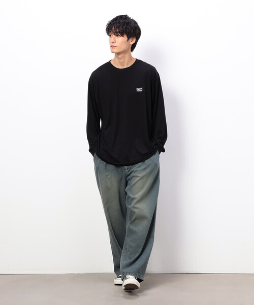 Purple&Yellow（パープルアンドイエロー）の「ライトオンスデニムタックワイドパンツ（デニムパンツ・メンズ・インディゴブルー・X-SMALL/SMALL/MEDIUM/LARGE）」の4枚目の写真