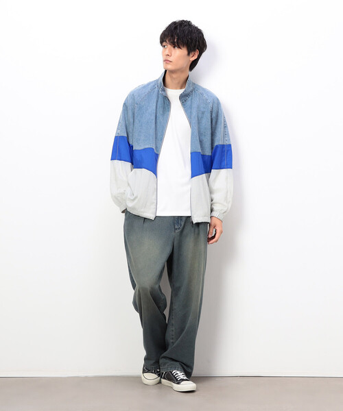 Purple&Yellow（パープルアンドイエロー）の「ライトオンスデニムタックワイドパンツ（デニムパンツ・メンズ・インディゴブルー・X-SMALL/SMALL/MEDIUM/LARGE）」の6枚目の写真