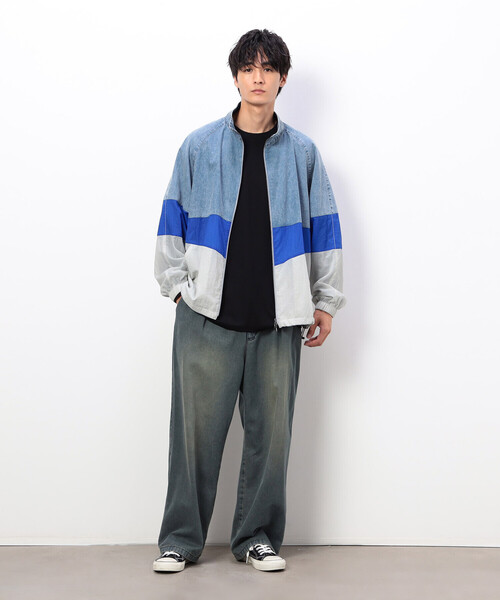 Purple&Yellow（パープルアンドイエロー）の「ライトオンスデニムタックワイドパンツ（デニムパンツ・メンズ・インディゴブルー・X-SMALL/SMALL/MEDIUM/LARGE）」の7枚目の写真