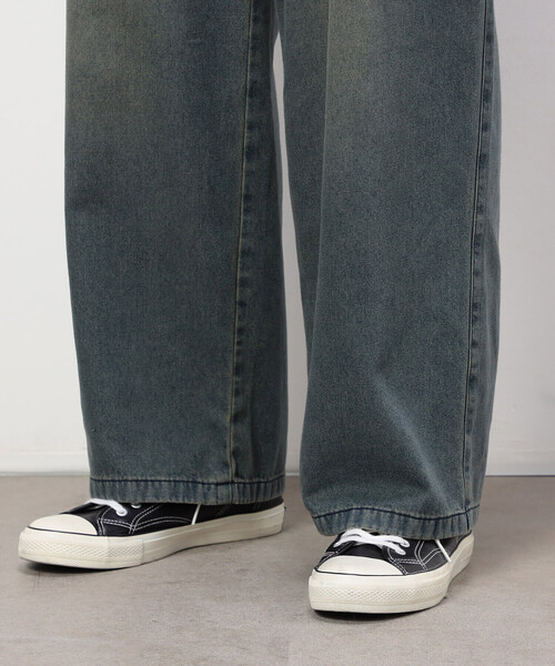 Purple&Yellow（パープルアンドイエロー）の「ライトオンスデニムタックワイドパンツ（デニムパンツ・メンズ・インディゴブルー・X-SMALL/SMALL/MEDIUM/LARGE）」の21枚目の写真