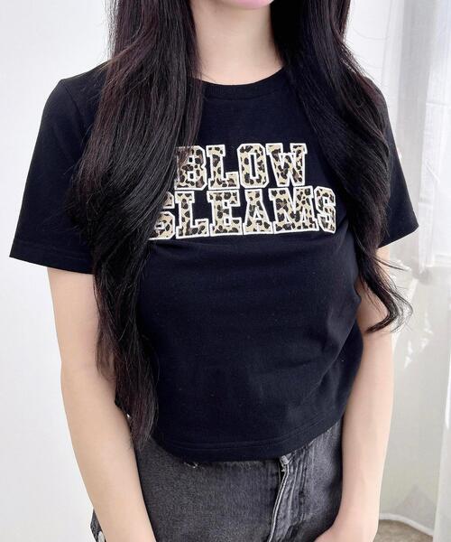 INGNI(イング)の「サイドギャザー貼付ロゴTシャツ(Tシャツ/カットソー・レディース・ホワイト系その他7/ブラック系その他3/ホワイト系1/ブラック系・M)」の1枚目の写真