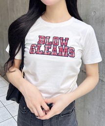 サイドギャザー貼付ロゴTシャツ