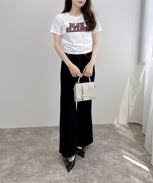 INGNI(イング)の「サイドギャザー貼付ロゴTシャツ(Tシャツ/カットソー・レディース・ホワイト系その他7/ブラック系その他3/ホワイト系1/ブラック系・M)」の12枚目の写真