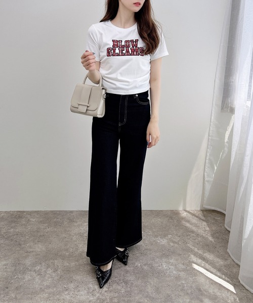 INGNI(イング)の「サイドギャザー貼付ロゴTシャツ(Tシャツ/カットソー・レディース・ホワイト系その他7/ブラック系その他3/ホワイト系1/ブラック系・M)」の13枚目の写真