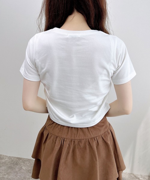 INGNI(イング)の「サイドギャザー貼付ロゴTシャツ(Tシャツ/カットソー・レディース・ホワイト系その他7/ブラック系その他3/ホワイト系1/ブラック系・M)」の16枚目の写真