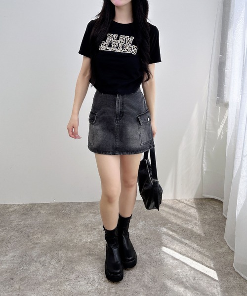INGNI(イング)の「サイドギャザー貼付ロゴTシャツ(Tシャツ/カットソー・レディース・ホワイト系その他7/ブラック系その他3/ホワイト系1/ブラック系・M)」の21枚目の写真