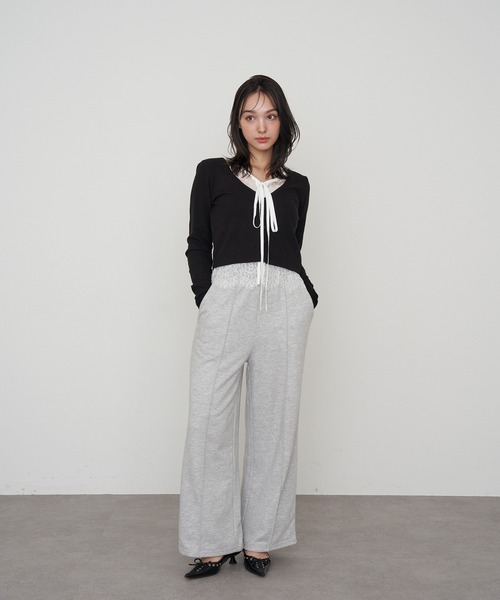 RAY CASSIN（レイカズン）の「レイヤードレースカーディガン（カーディガン/ボレロ・レディース・ベージュ/レッド/ブラック/グレー・FREE）」の8枚目の写真