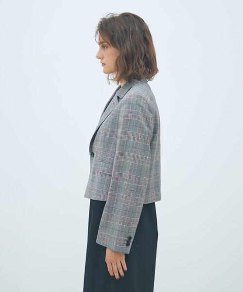 MACPHEE（マカフィー）の「ライトウールチェックシングルブレストジャケット（テーラードジャケット・レディース・グレー系その他2・36）」の9枚目の写真