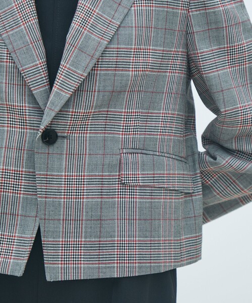 MACPHEE（マカフィー）の「ライトウールチェックシングルブレストジャケット（テーラードジャケット・レディース・グレー系その他2・36）」の4枚目の写真