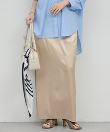 【手洗い可能】ストレッチサテンタイトスカート