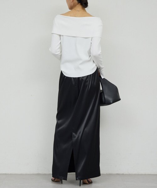 セール】【手洗い可能】ストレッチサテンタイトスカート（スカート