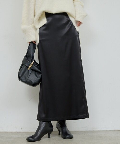 GALLARDAGALANTE 【手洗い可能】ストレッチサテンタイトスカート 手洗い可能】ストレッチサテンタイトスカート（スカート