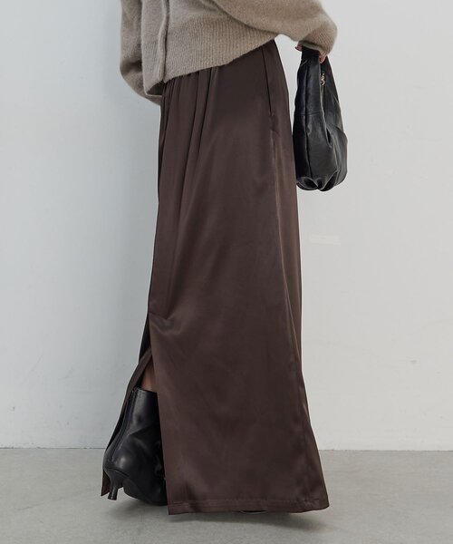 セール】【手洗い可能】ストレッチサテンタイトスカート（スカート