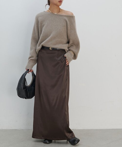 セール】【手洗い可能】ストレッチサテンタイトスカート（スカート