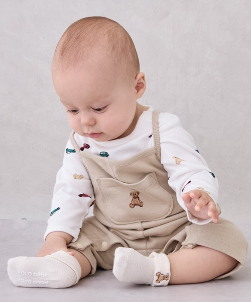 petit main(プティマイン)の「【POLO BCS】くま刺繍カップソックス(ベビーシューズ/ベビーソックス・キッズ・ライトベージュ/オフホワイト/ネイビー・9-11cm/11-13cm)」の11枚目の写真