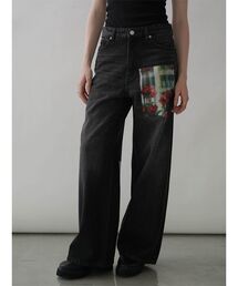 :ETHROF（イーサオブ）の「ART PRINT WIDE DENIM PANTS（デニムパンツ・レディース）」