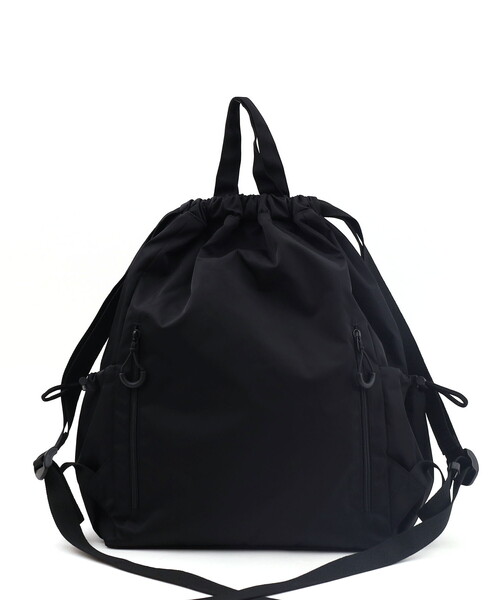 COOCO（クーコ）の「撥水ビッグポケット巾着リュック／Ａ４対応（バックパック/リュック・レディース・ブラック/ブラウン/グレー・FREE）」の9枚目の写真