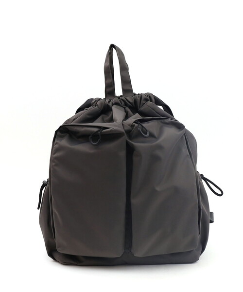 COOCO（クーコ）の「撥水ビッグポケット巾着リュック／Ａ４対応（バックパック/リュック・レディース・ブラック/ブラウン/グレー・FREE）」の15枚目の写真