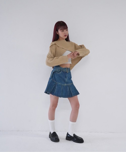 Uenui(ウニュイ)の「【 cunii 】 cross knit(ニット/セーター・レディース・カーキ/グレー/ホワイト/ブラック・FREE)」の19枚目の写真