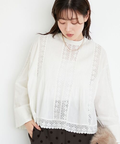 le.coeur blanc（ルクールブラン）の「《手洗い可能》Fanaka別注リバーレースブラウス（シャツ/ブラウス・レディース・アイボリー・38）」の5枚目の写真