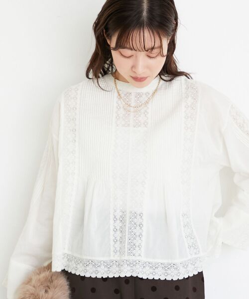 le.coeur blanc（ルクールブラン）の「《手洗い可能》Fanaka別注リバーレースブラウス（シャツ/ブラウス・レディース・アイボリー・38）」の6枚目の写真