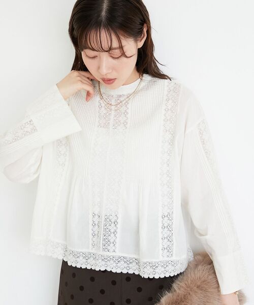 le.coeur blanc（ルクールブラン）の「《手洗い可能》Fanaka別注リバーレースブラウス（シャツ/ブラウス・レディース・アイボリー・38）」の7枚目の写真