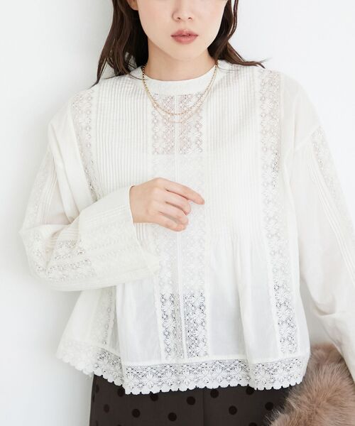 le.coeur blanc（ルクールブラン）の「《手洗い可能》Fanaka別注リバーレースブラウス（シャツ/ブラウス・レディース・アイボリー・38）」の8枚目の写真