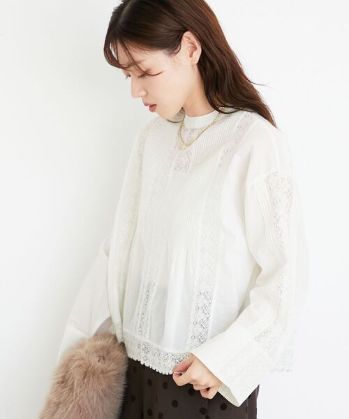 le.coeur blanc（ルクールブラン）の「《手洗い可能》Fanaka別注リバーレースブラウス（シャツ/ブラウス・レディース・アイボリー・38）」の9枚目の写真