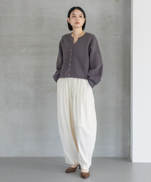 A part by(アパートバイ)の「CNラクーンコンカーディガン(カーディガン/ボレロ・レディース・ライトグリーン/ダークブラウン/ホワイト系その他5/チャコールグレー/ブラウン・FREE)」の6枚目の写真