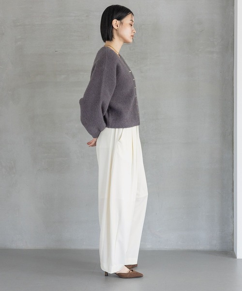 A part by(アパートバイ)の「CNラクーンコンカーディガン(カーディガン/ボレロ・レディース・ライトグリーン/ダークブラウン/ホワイト系その他5/チャコールグレー/ブラウン・FREE)」の7枚目の写真