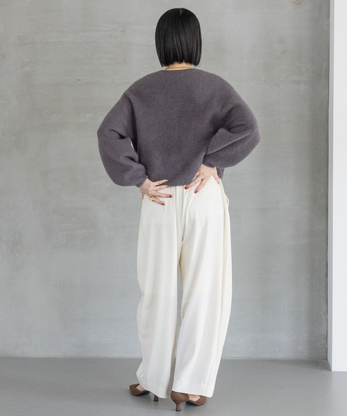 A part by(アパートバイ)の「CNラクーンコンカーディガン(カーディガン/ボレロ・レディース・ライトグリーン/ダークブラウン/ホワイト系その他5/チャコールグレー/ブラウン・FREE)」の8枚目の写真