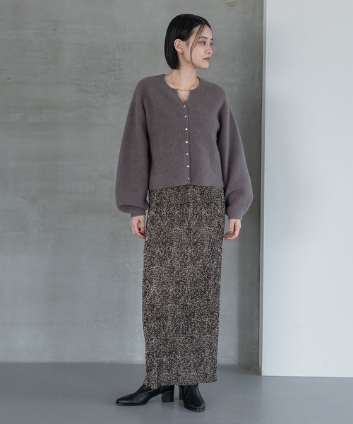 A part by(アパートバイ)の「CNラクーンコンカーディガン(カーディガン/ボレロ・レディース・ライトグリーン/ダークブラウン/ホワイト系その他5/チャコールグレー/ブラウン・FREE)」の14枚目の写真