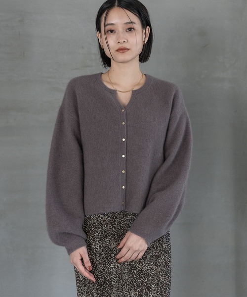 apart by 【CNラクーンコンニットジャケット】 洗える】CNラクーンコン