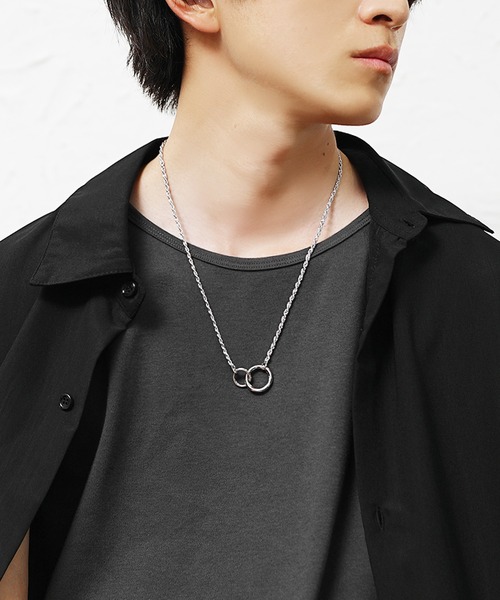 MinoriTY(マイノリティ)の「【MinoriTY select】デュアルリンクネックレス メンズ ウィメンズ ユニセックス(ネックレス・メンズ・シルバー・FREE)」の2枚目の写真